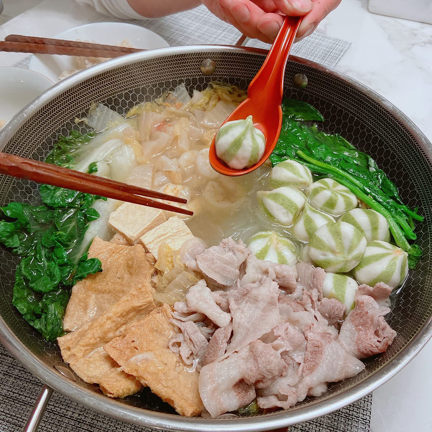 Japanbargain 2397, Set Of 12 Soup Spoons With Hook Asian Soup Spoons Chinese Spoons With Notch Hook Japanese Ladle Spoons, Red A